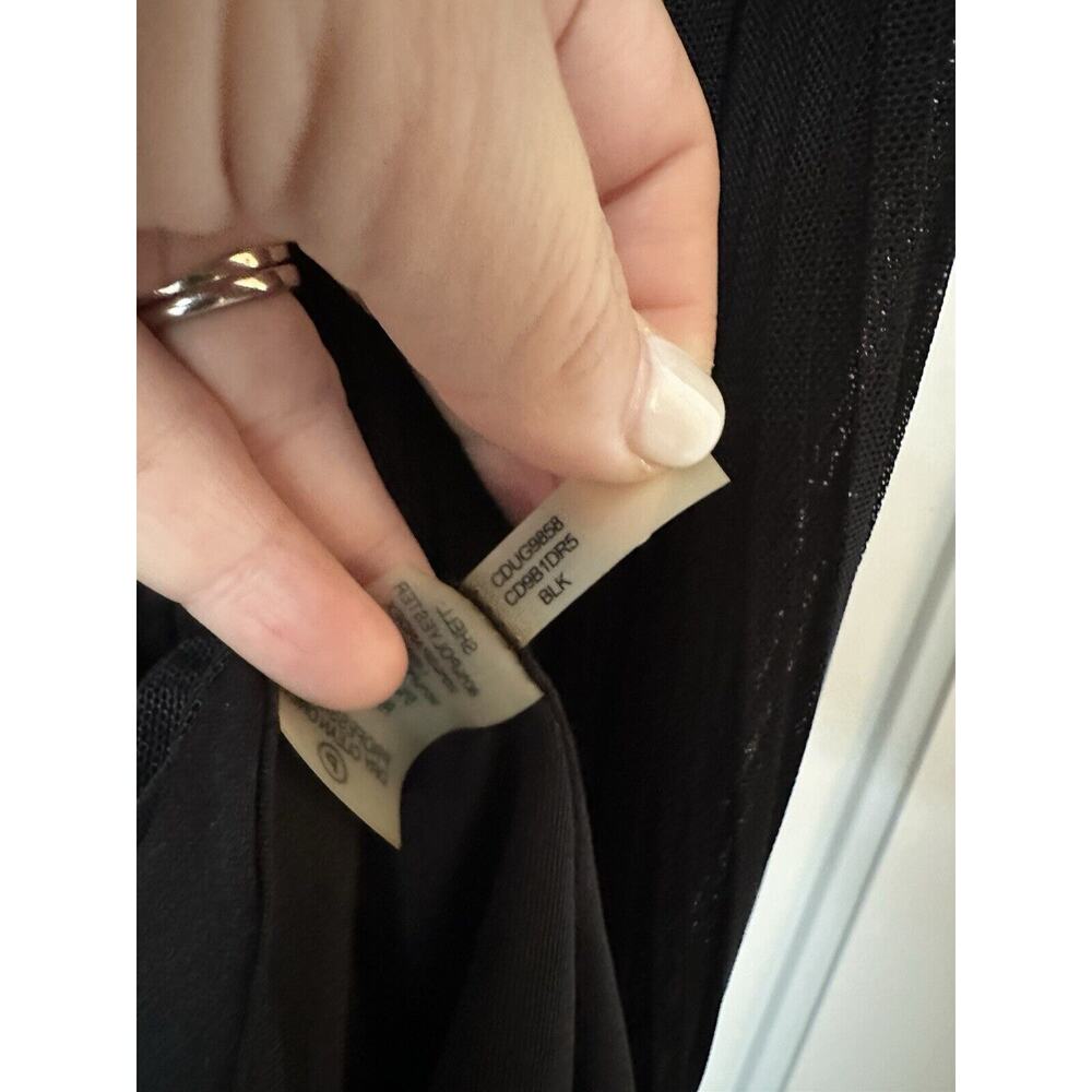Calvin Klein Strapless Dress Size 10 Black Stretch Chiffon Evening Gown Formal - Picture 6 of 10
